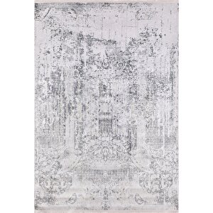 Modern Gri Eskitme Dijital Baskı Hipoalerjenik Kaymaz Taban Halı Yolluk 200x300 cm