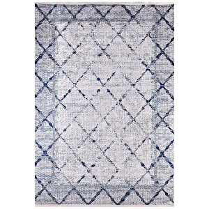 Modern Lacivert Dijital Baskı Hipoalerjenik Kaymaz Taban Halı Yolluk 240x340 cm