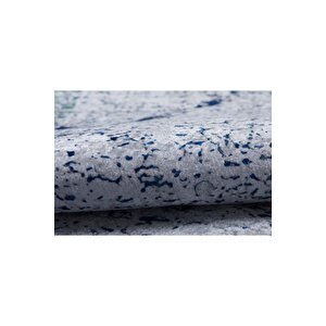 Modern Lacivert Dijital Baskı Hipoalerjenik Kaymaz Taban Halı Yolluk 120x180 cm