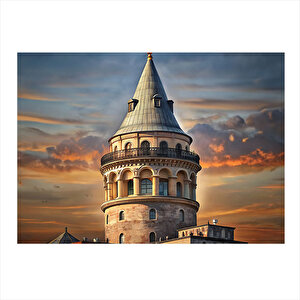 İstanbul Galata Kulesi Desenli Mdf Tablo 35cm X50cm 35x50 cm