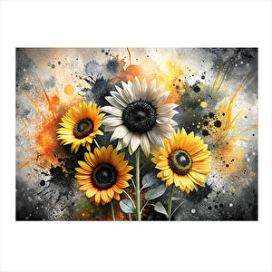 Ayçiçekleri Tasarım Ahşap Tablo 35cm X50cm 35x50 cm