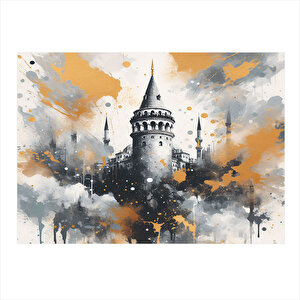 İstanbul Galata Kulesi Dekoratif Ahşap Tablo 35cm X50cm 35x50 cm