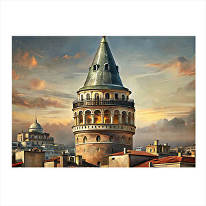 İstanbul Galata Kulesi Modern Mdf Tablo 25cmx 35cm 25x35 cm