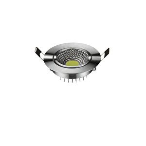 5 W Cob Led Spot Armatür Krom Kasa Beyaz Işik 6400k (10 Adet)