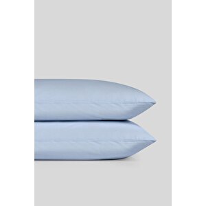 Plain 2'li Pamuklu Yastık Kılıfı 50x70 Cm - Mavi
