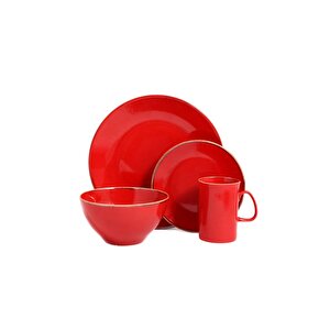Seasons Kırmızı 4 Parça Tek Kişilik Yemek Takımı 04alm007532