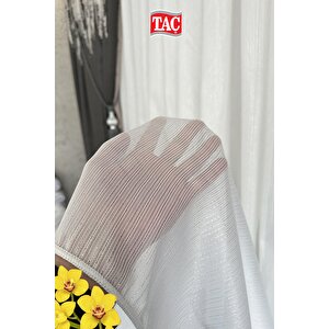 Taç Gossamer Simli Tül Perde 1x3 Sık Pile Extra Dökümlü Ağır Kumaş - Kırışmaz Ütü Gerektirmez
