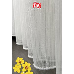 Gossamer Simli Tül Perde 1x3 Sık Pile Extra Dökümlü Ağır Kumaş - Kırışmaz Ütü Gerektirmez 220x230 cm