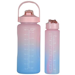 Temel 2 Li Motivasyon Matarası Pembe Kapak