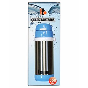 Logon Çelik Pipetli Matara Mavi 350 Ml Lgi015