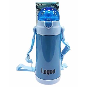 Logon Çelik Pipetli Matara Mavi 350 Ml Lgl340