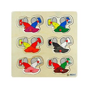 Ahşap Tutmalı Puzzle Renkler Akay