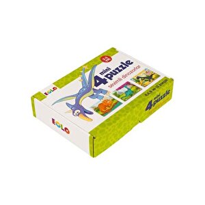 4 Mini Puzzle Sevimli Dinozorlar