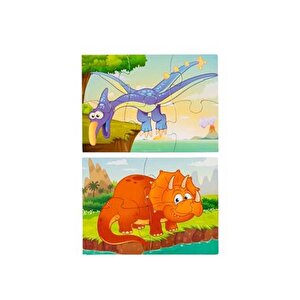 4 Mini Puzzle Sevimli Dinozorlar