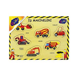 Ahşap Tutmalı Puzzle İş Makineleri 2 Ony195 Playwood