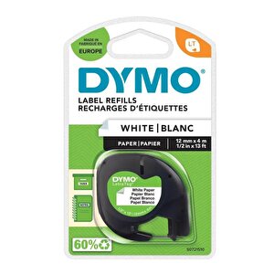 Dymo 12mmx4m Kağıt Şerit Beyaz 91200