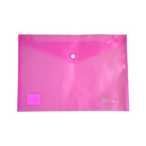 Çıtçıtlı Şeffaf Zarf Dosya Pembe U1120p-pe 12 Adet