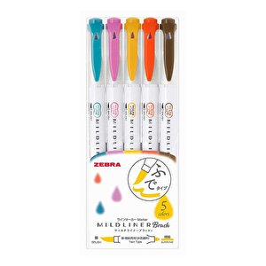 Mildliner Fırça Uçlu Fosforlu Kalem 5li Wft8 5crc Model 3