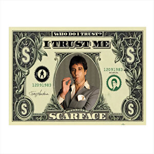 Al Pacino Scarface Hediyelik Ahşap Tablo 25cmx 35cm 25x35 cm