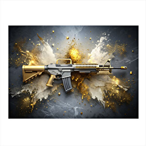 M16 Silah Tasarım Ahşap Tablo 25cmx 35cm 25x35 cm