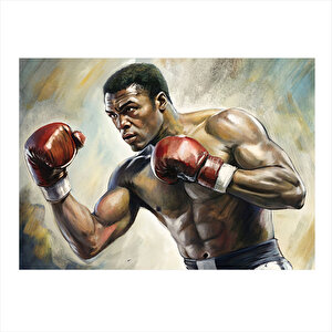 Muhammed Ali Boksör Dekoratif Mdf Tablo 25cmx 35cm 25x35 cm
