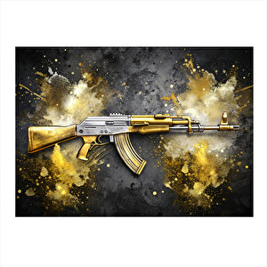 Ak-47 Silah Hediyelik Mdf Tablo 25cmx 35cm 25x35 cm