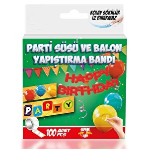 Parti Süsü Ve Balon Yapıştırma Bandı Kolay Sökülür İz Bırakmaz Şeffaf 100ad