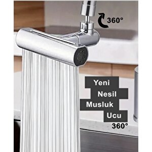 Lüks 4 Fonksiyonlu Döner Musluk Ucu Kaliteli Banyo Mutfak Batarya Oynar Başlık