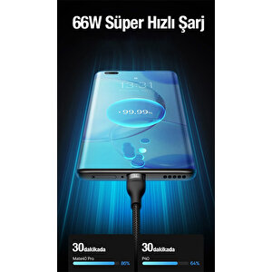 Baseus Flash Series Ii 66w 3in1 Iphone Type-c Hızlı Şarj Kablosu 1.2m