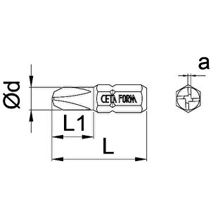 Ceta Form Torq-set Uçlu No 5 X 25 Mm Bits Cb/865