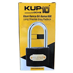 Uzun Kanca Asma Kilit Gri 38 Mm. - 3 Anahtarlı