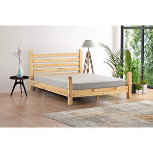 Enjoylifetasarım Doğal Ahşap Başlıklı Karyola 90x190 cm