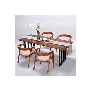 Enjoylifetasarım Doğal Ahşap Yemek Masası (izgara Ayak) 70x130x3,5 cm