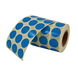 Renkli Kuşe Rulo Çap Etiketi 25mm X 25mm 2500 Adet Yan Yana 3 Lü