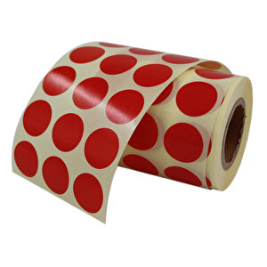 Renkli Kuşe Rulo Çap Etiketi 25mm X 25mm 2500 Adet Yan Yana 3 Lü