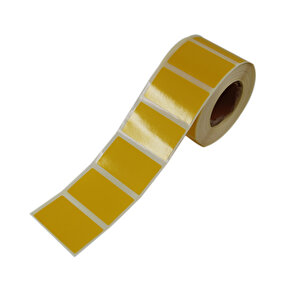 Renkli Zemin Baskılı Kuşe Rulo Etiket 50mm X 30mm 1000 Adet Sarı