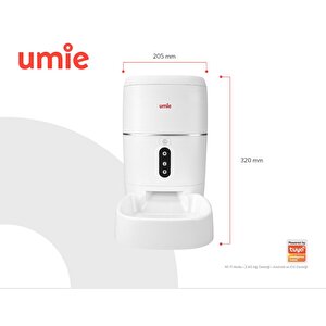 Um-pf2021a Otomatik Yem Kabı Sesli Mesajlı 6l Wifi Tuya Destekli Akıllı Kedi Köpek Besleyici