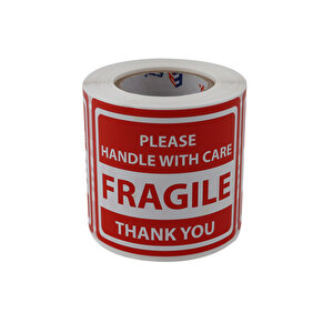 Fragile Roll Label 70mm X 80mm 250 Pcs "please Handle With Care Thank You" Coated Stickers