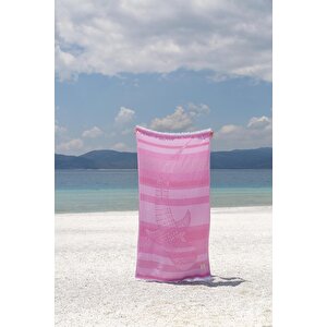 Shark %100 Pamuk Peştemal Pembe 90x170 Pembe