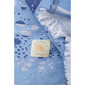Urchin %100 Pamuk Peştemal Mavi 90x170