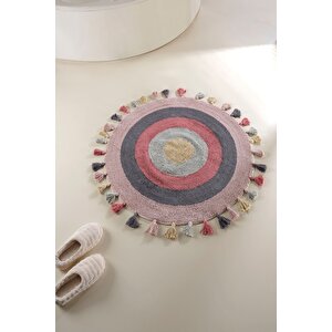 İrya Pamuk Banyo Paspası Laura Pembe 100x100 Pembe