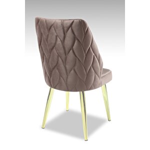 Puffy Sandalye - Babayface Kahverengi - Metal Sarı Ayak Kahverengi