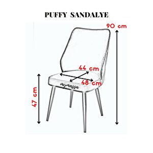 Puffy Sandalye - Babayface Antrasit - Metal Krom Ayak