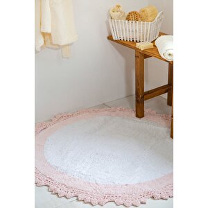 İrya Doreen Banyo Paspası Pembe/beyaz 90x90 Beyaz - Pembe