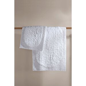 Plush Banyo Paspası Beyaz 40x60+60x90 Beyaz