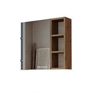 Roomart Banyo Dolabı Kulpsuz Tek Kapaklı Atlantik Çam Mdf 65 Cm Aynalı Banyo Üst Dolabı
