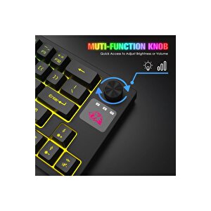 T50 Kablosuz Işıklı Klavye Mouse Rainbow Aydınlatmalı Mousepad Hediyeli
