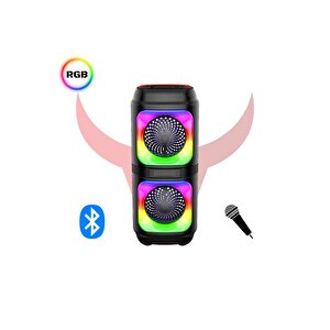 Trol Akıllı Taşınabilir Bluetooth Extra Bas Hoparlör, Disko Işıklı Karaoke Ses Sistemi, Mikrofon
