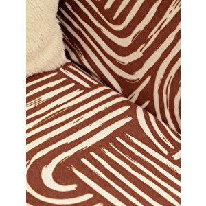 Softmicro Gökkuşağı Desenli Boho 130x180 Cm  Koltuk Örtüsü Şalı, Kanepe Örtüsü, Tv Battaniyesi  Kiremit Rengi