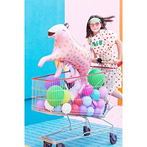 Pembe Panter Gold Detaylı Büyük Folyo Balon Safari Vahşi Hayvan Doğum Günü